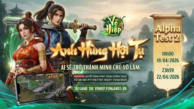 Võ Hiệp Origin Ra Mắt Alpha Test Lần 2 10:00 Ngày 19/4 | Đông Kín Ngàn Huynh Đệ
